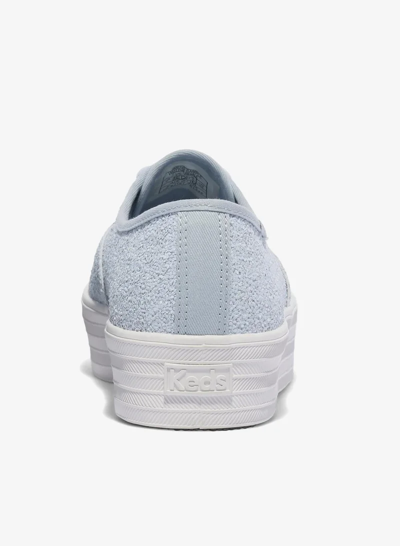 Keds Keds Women's Point Lace Up Platform Glitter Textile Casual Sneaker Blue